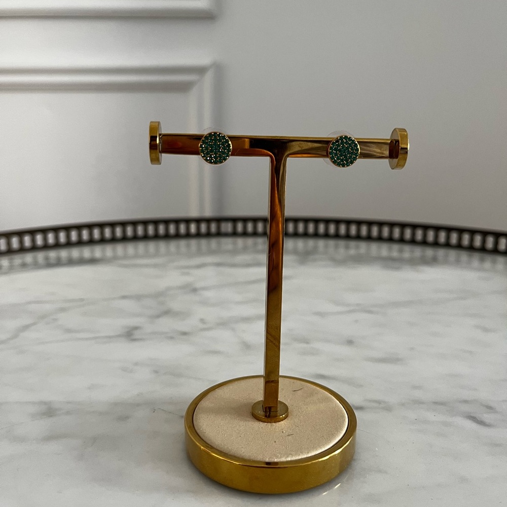 Kate Spade Green Pave Disc Studs, Small